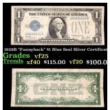 1928B $1 Blue Seal Silver Certificate "Funnyback"
