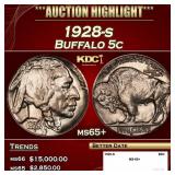 1928-s Buffalo Nickel 5c ms65+ SEGS