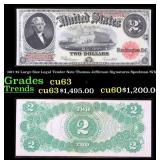 1917 $2 Large Size Legal Tender Note Thomas Jeffer