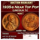 1935-s Lincoln Cent Near Top Pop 1c ms66+ rd SEGS