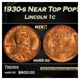 1930-s Lincoln Cent Near Top Pop! 1c Grades ms66 r