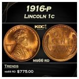 1916-p Lincoln Cent 1c Grades ms66 rd
