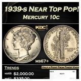 1939-s Mercury Dime Near Top Pop! 10c ms67+ SEGS