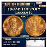 1937-d Lincoln Cent TOP POP! 1c ms68 rd SEGS