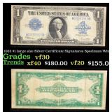 1923 $1 large size Silver Certificate Grades vf++