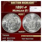 1891-p Morgan Dollar $1 ms64+ SEGS