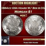 1884-cc Morgan Dollar GSA Hoard W/ Box & COA $1 Gr