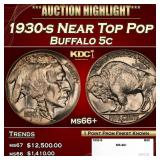1930-s Buffalo Nickel Near Top Pop 5c ms66+ SEGS