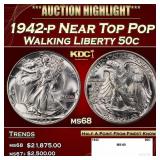 1942-p Walking Liberty Half Dollar Near Top Pop 50