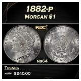 1882-p Morgan Dollar $1 Grades ms64
