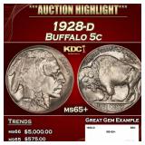 1928-d Buffalo Nickel 5c ms65+ SEGS