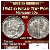 1941-d Mercury Dime Near Top Pop! 10c ms68 FSB SEG