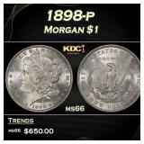 1898-p Morgan Dollar $1 Grades ms66