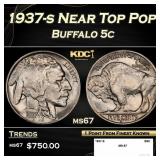 1937-s Buffalo Nickel Near Top Pop 5c ms67 SEGS