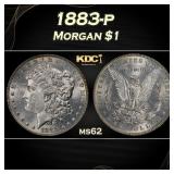 1883-p Morgan Dollar $1 Grades ms62