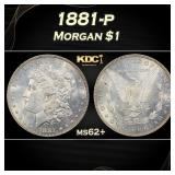 1881-p Morgan Dollar $1 Grades ms62+