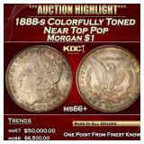 1888-s Morgan Dollar Colorfully Toned Near Top Pop