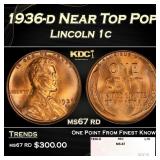 1936-d Lincoln Cent Near Top Pop 1c ms67 rd SEGS