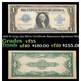 1923 $1 large size Silver Certificate Grades vf++