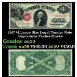 1917 $1 Large Size Legal Tender Note Grades Select