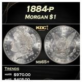 1884-p Morgan Dollar $1 Grades ms65+