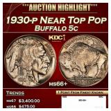 1930-p Buffalo Nickel Near Top Pop 5c ms66+ SEGS