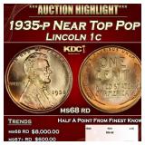 1935-p Lincoln Cent Near Top Pop 1c ms68 rd SEGS