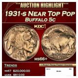 1931-s Buffalo Nickel Near Top Pop 5c ms66+ SEGS