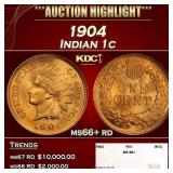 1904 Indian Cent . 1c ms66+ rd SEGS