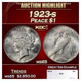 1923-s Peace Dollar $1 ms65 SEGS