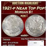 1921-p Morgan Dollar Near Top Pop! $1 ms66+ SEGS