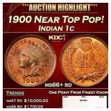 1900 Indian Cent Near Top Pop! 1c ms66+ rd SEGS