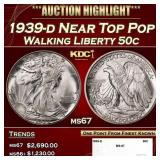 1939-d Walking Liberty Half Dollar Near Top Pop 50