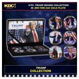 6 Coin President Donald Trump Gold Plated Round Co