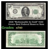 1928 $100 Green Seal Federal Reserve Note 'Redeema