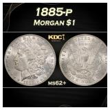 1885-p Morgan Dollar $1 Grades ms62+