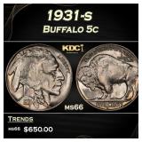 1931-s Buffalo Nickel 5c Grades ms66