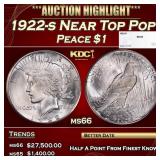 1922-s Peace Dollar Near Top Pop $1 ms66 SEGS