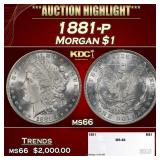1881-p Morgan Dollar $1 ms66 SEGS