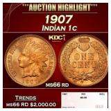 1907 Indian Cent . 1c ms66 rd SEGS