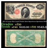 1917 $1 Large Size Legal Tender Note Grades vf++ S