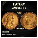 1910-p Lincoln Cent 1c Grades ms66 rd