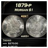 1879-p Morgan Dollar $1 Grades ms63+