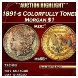 1891-s Morgan Dollar Colorfully Toned $1 ms65+ SEG