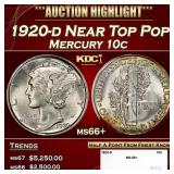 1920-d Mercury Dime Near Top Pop 10c ms66+ SEGS
