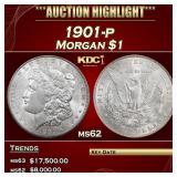 1901-p Morgan Dollar $1 ms62 USCG
