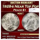 1928-s Peace Dollar Near Top Pop $1 ms65+ SEGS