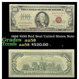 1966 $100 Red Seal United States Note Grades Choic
