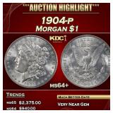 1904-p Morgan Dollar $1 Grades ms64+