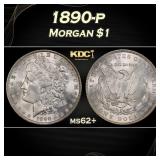 1890-p Morgan Dollar $1 Grades ms62+